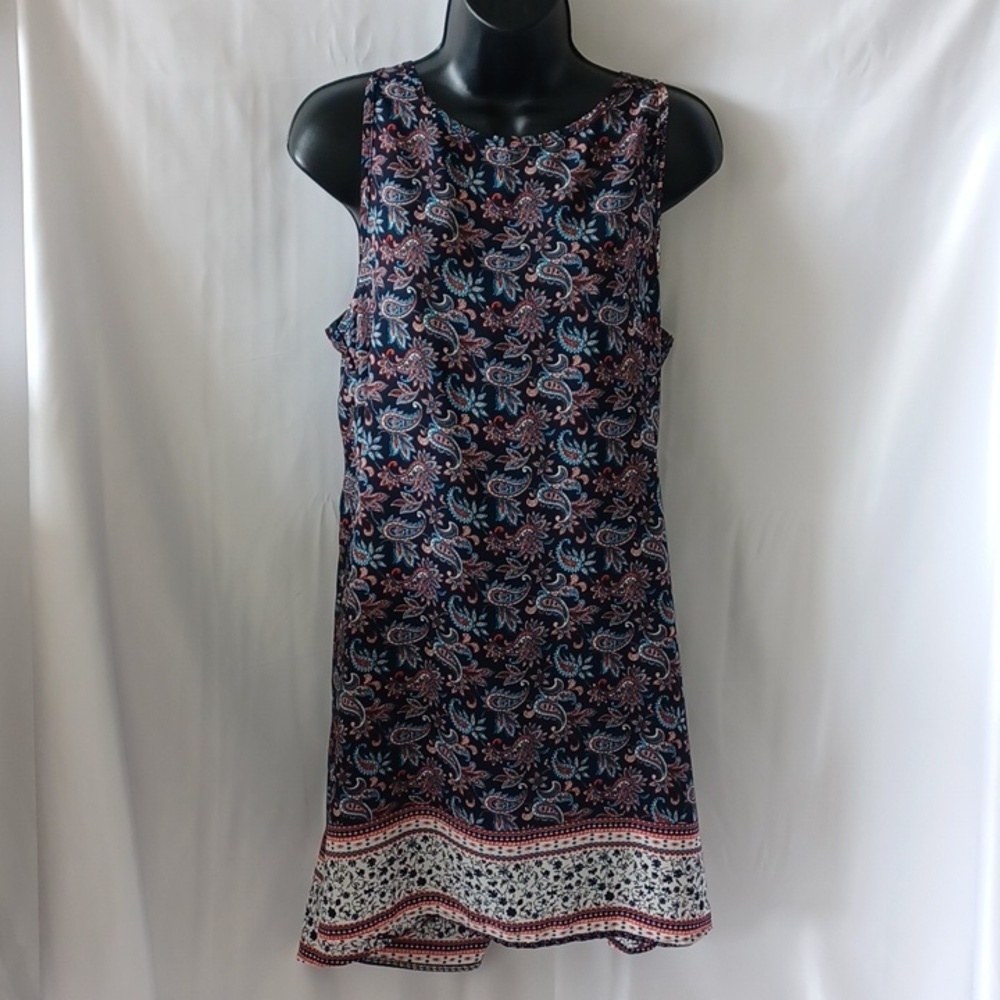 Paisley print summer dress, black, Red, Torquoise